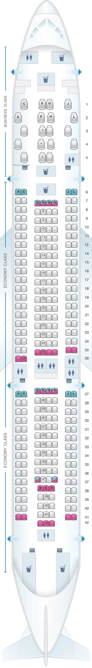 Seat map of Iberia Airbus A330.